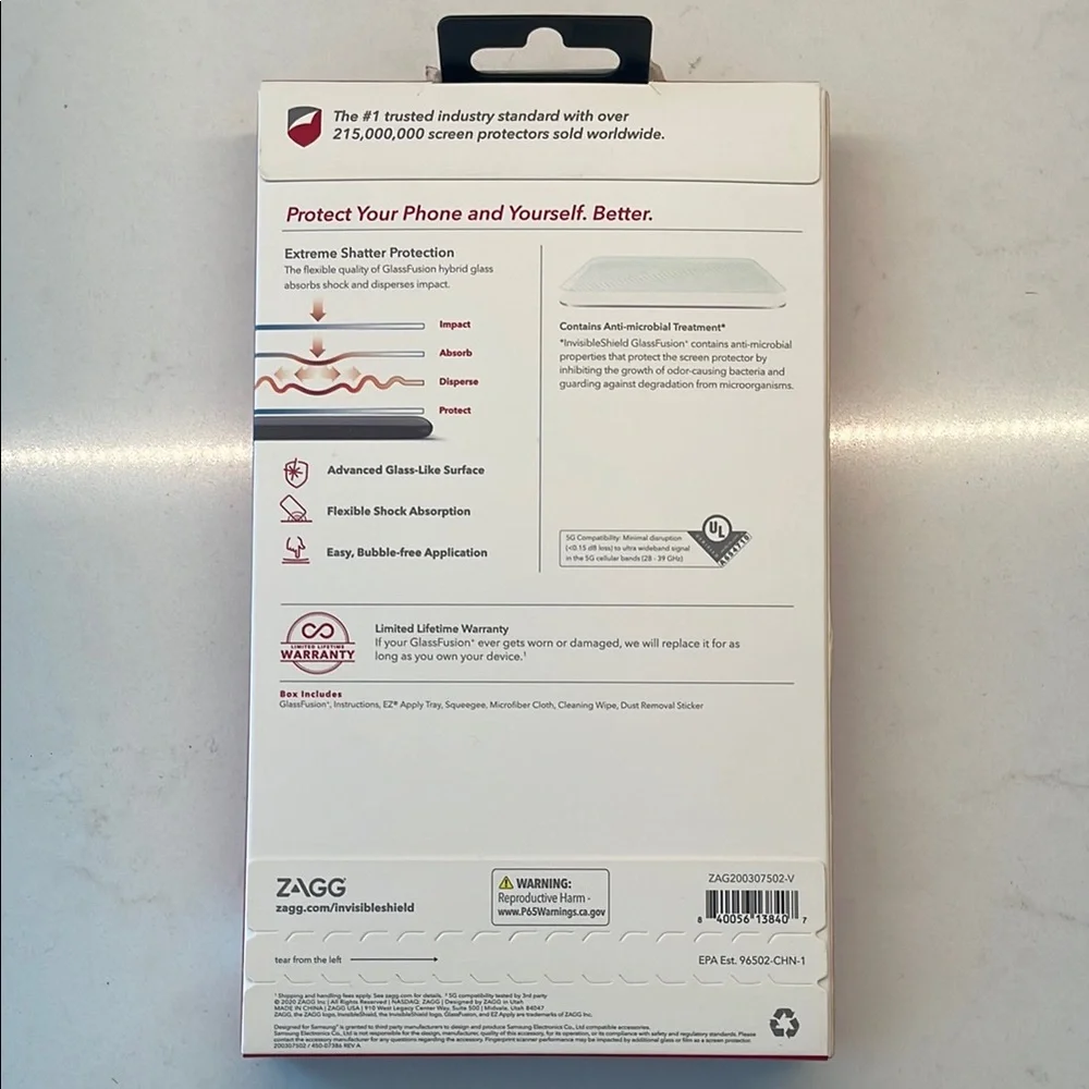 ZAGG White Hybrid Glass Screen Protector for Samsung Galaxy S21 Ultra 5G